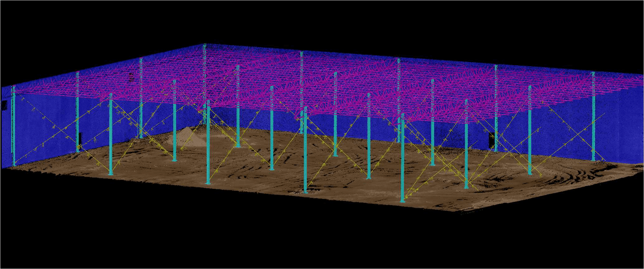 Point cloud visualized by classification with ground points